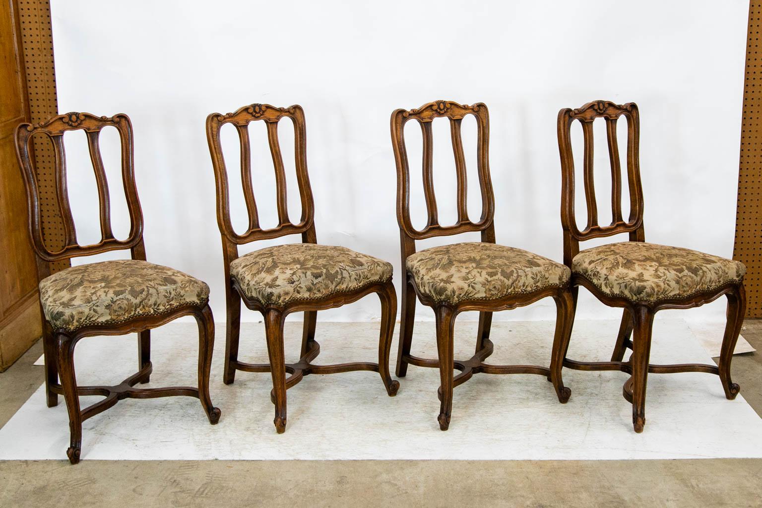 Set of Four French Fruitwood Chairs For Sale 3