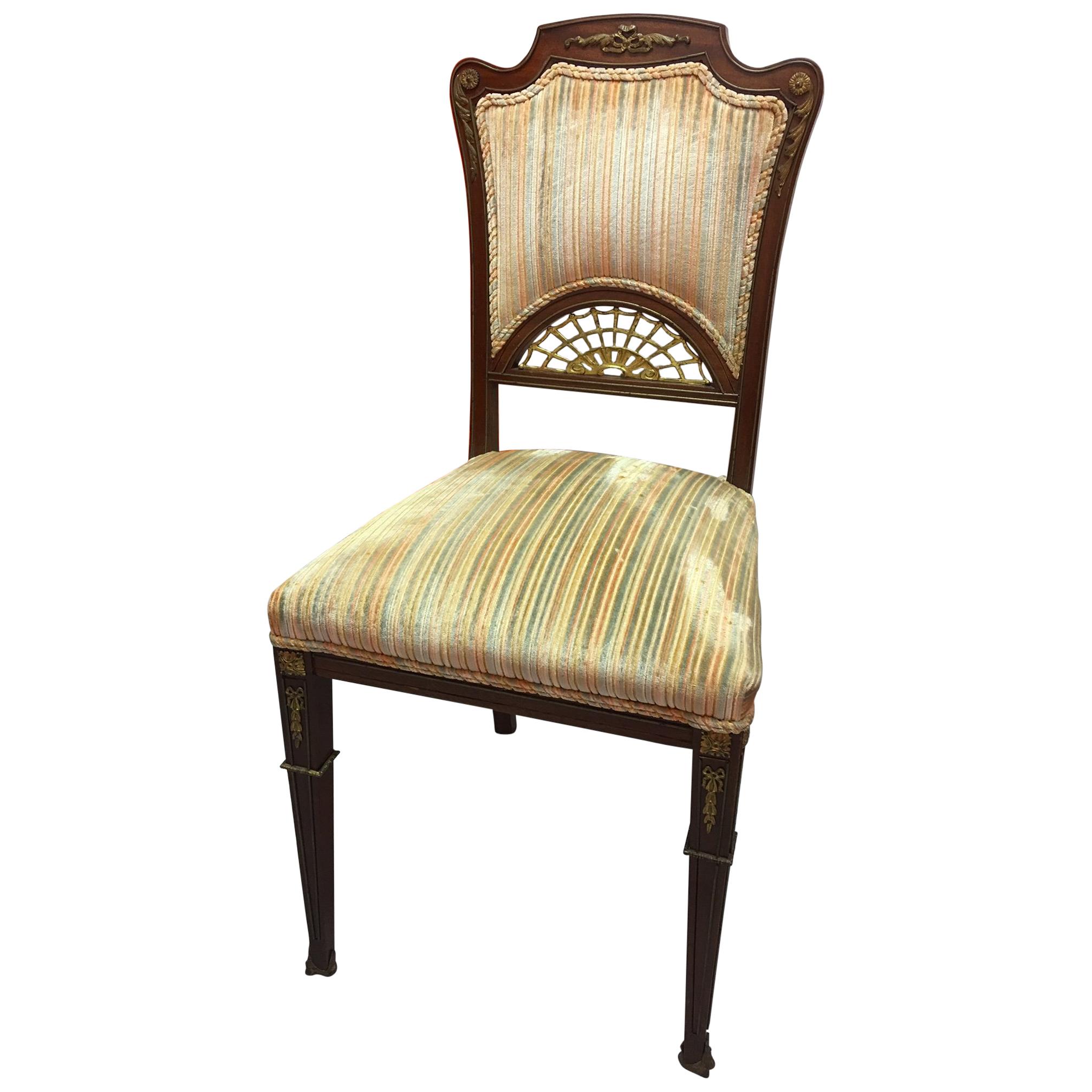 Set of Four French Game Chairs or Side Chairs, Late 19th Century