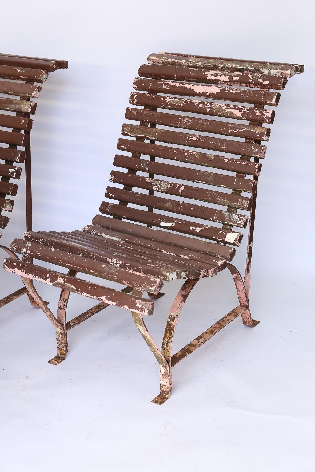 20th Century Set of Four French Garden Chairs, circa 1940