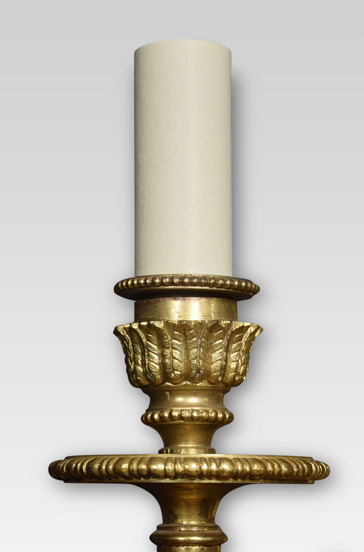 Set of Four French Gilded Bronze Wall Lights 1