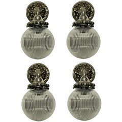 Set of Four French Globe Wall Lights
