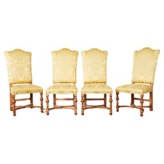 Set of Four French Louis XIII Style Dining Chairs