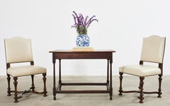 Set of Four French Louis XIV Style Walnut Dining Chairs