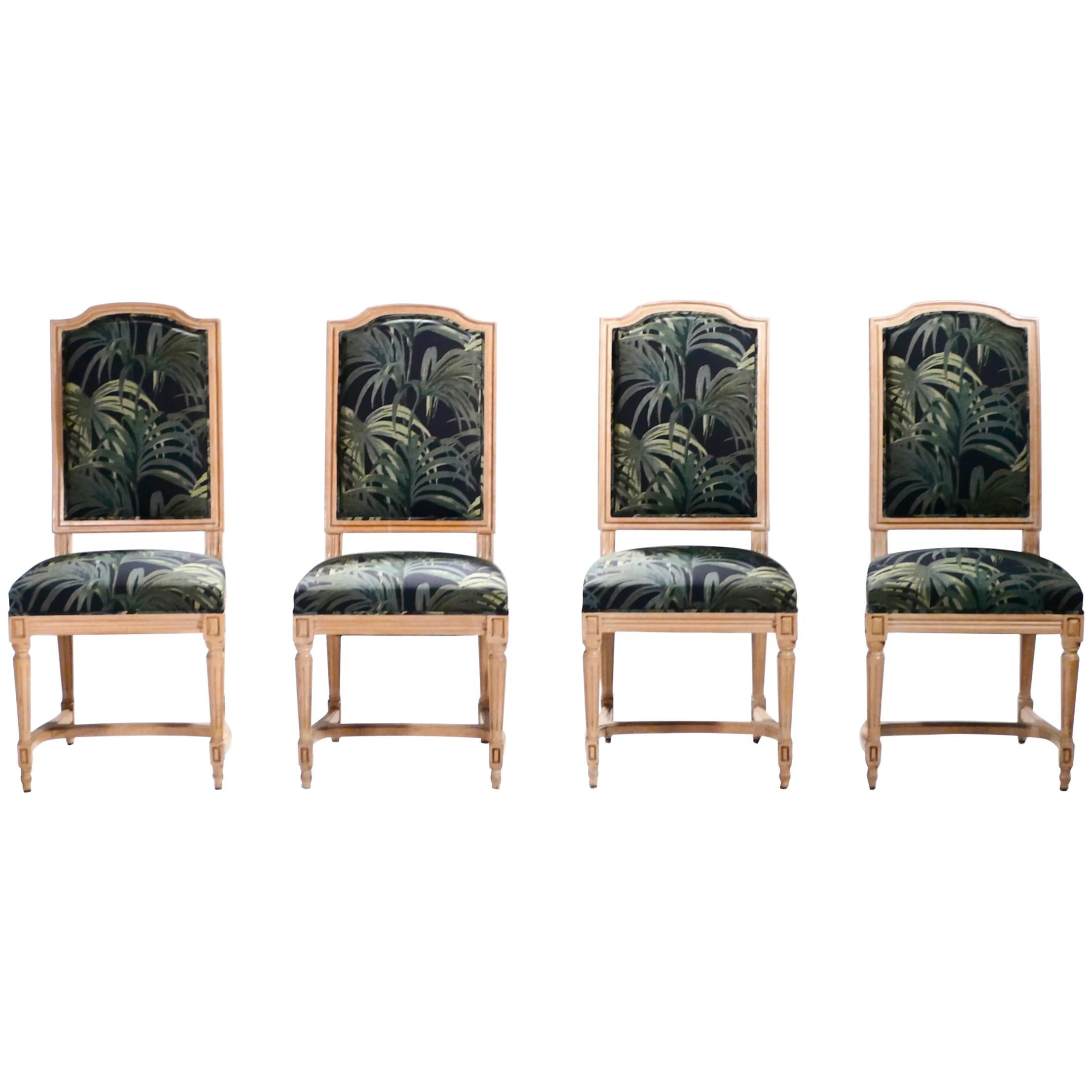 Set of Four French Louis XV Style Chairs, 1950s