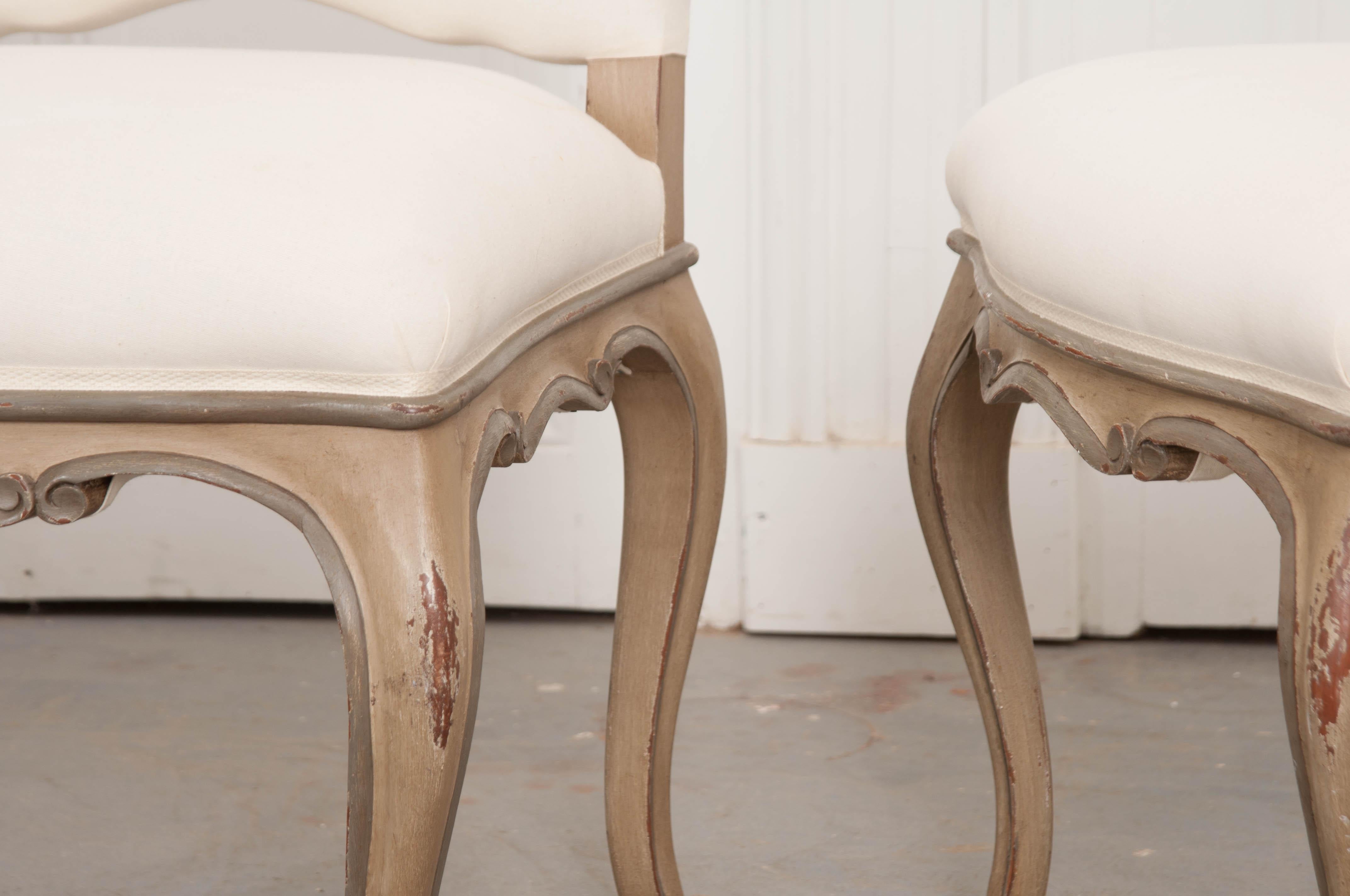 Set of Four French Louis XVStyle Reproduction Dining Side Chairs at