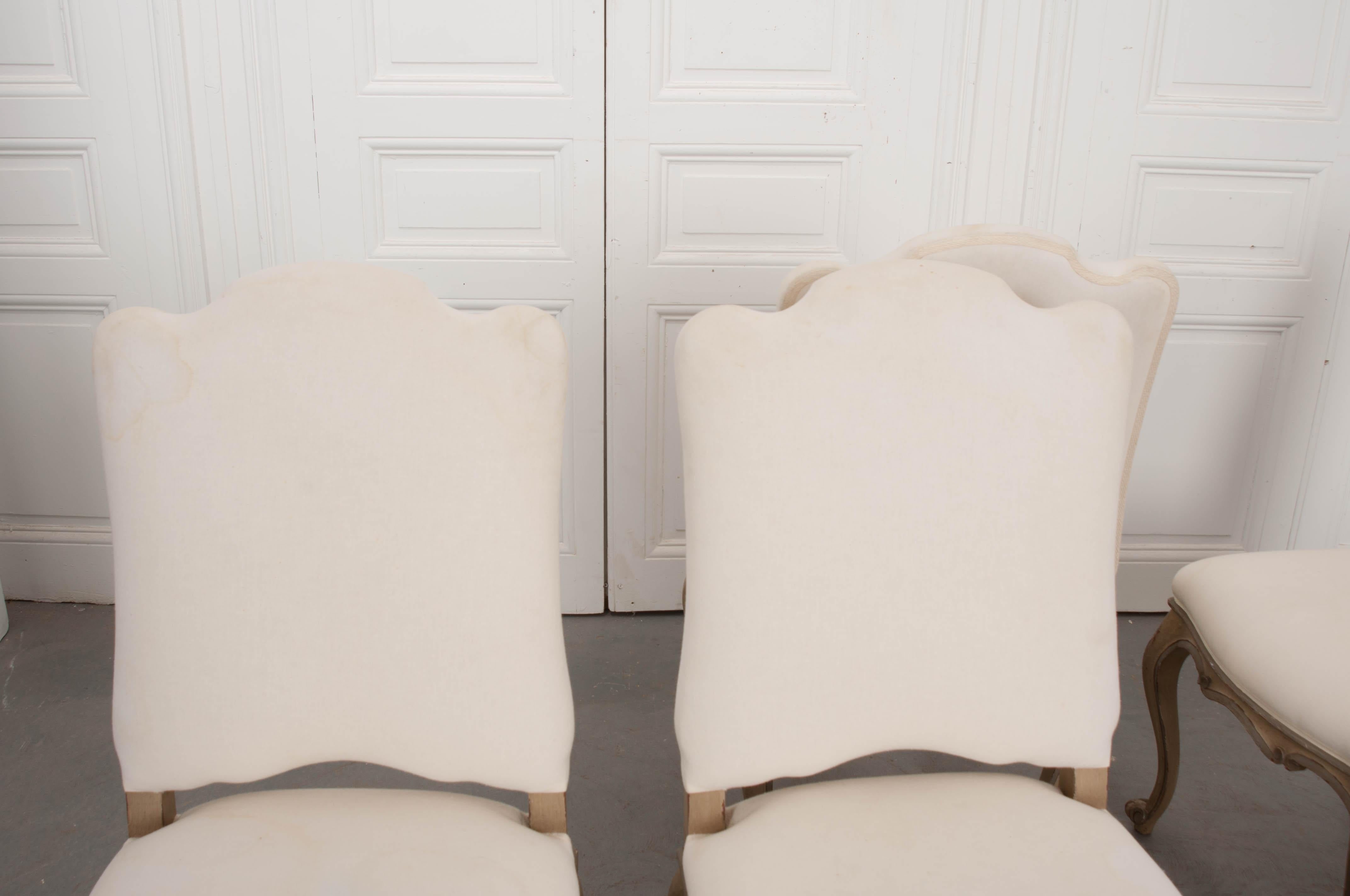 Set of Four French Louis XVStyle Reproduction Dining Side Chairs at