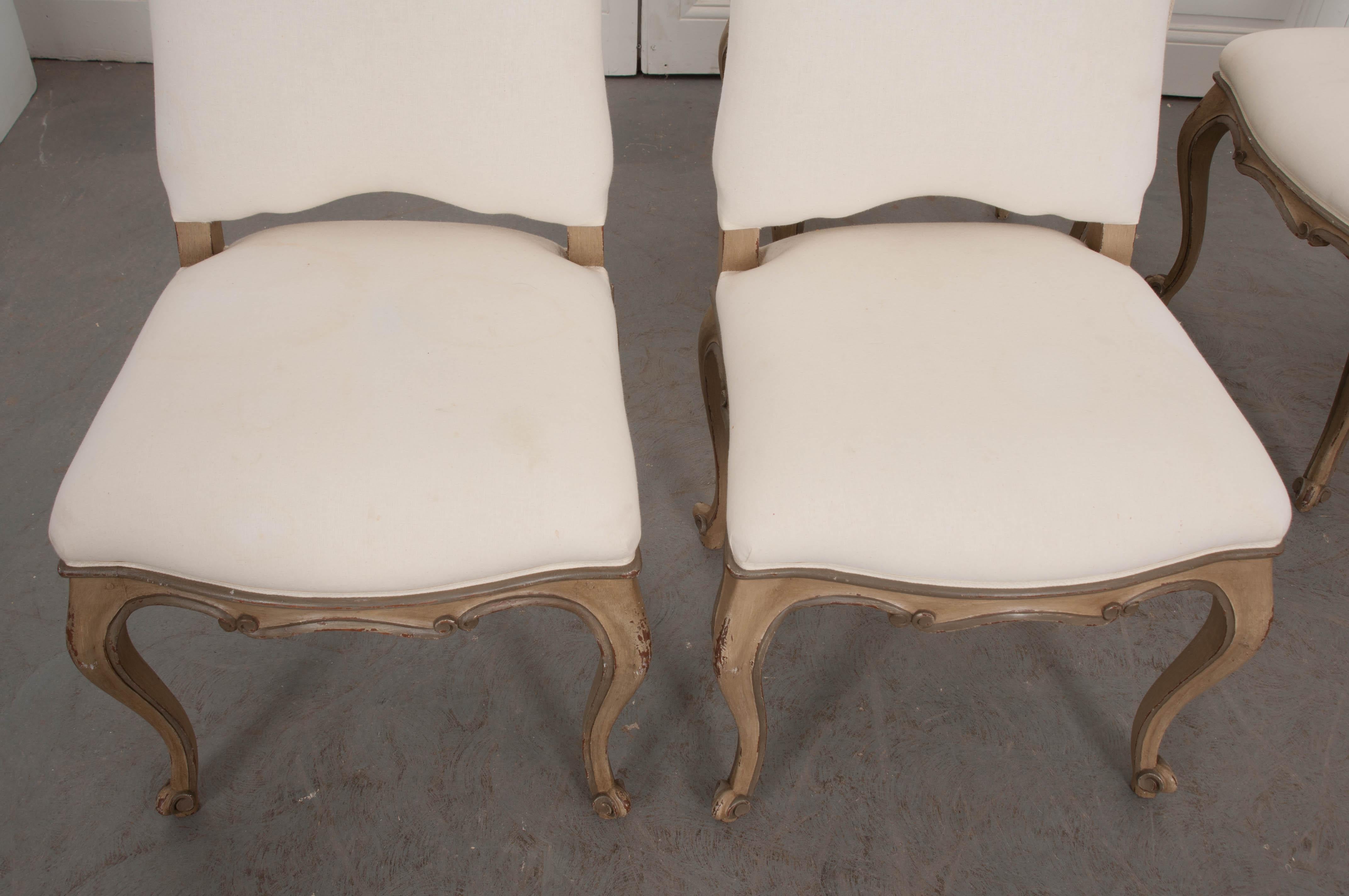 Set of Four French Louis XVStyle Reproduction Dining Side Chairs at