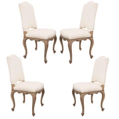 Set of Four French Louis XV-Style Reproduction Dining Side Chairs