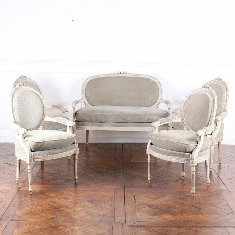 Set of Four French Louis XVI Open Armchairs or Fauteuils In Good Condition For Sale In Vancouver, British Columbia