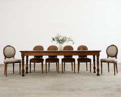 Set di quattro sedie da pranzo francesi in stile Luigi XVI con mohair marrone