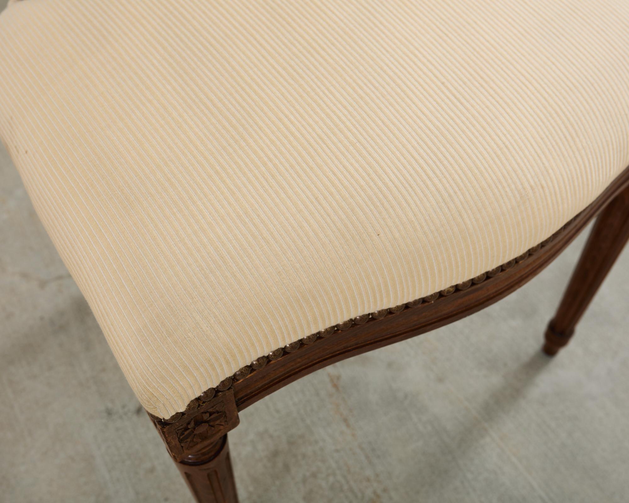 Set of Four French Louis XVI Style Oak Dining Chairs For Sale 12