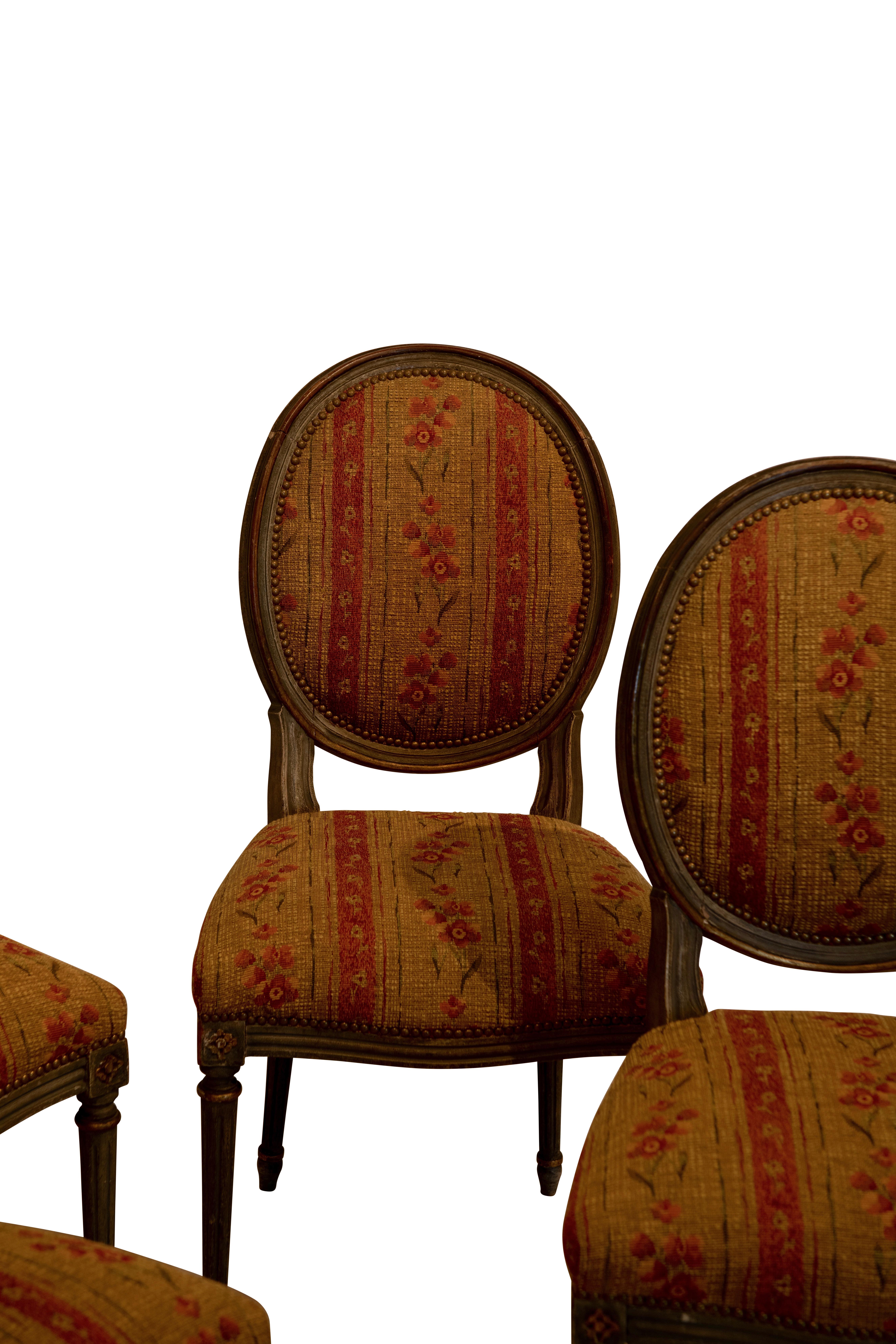 Set of Four French Louis XVI Style Side Dining Chairs In Good Condition In San Francisco, CA
