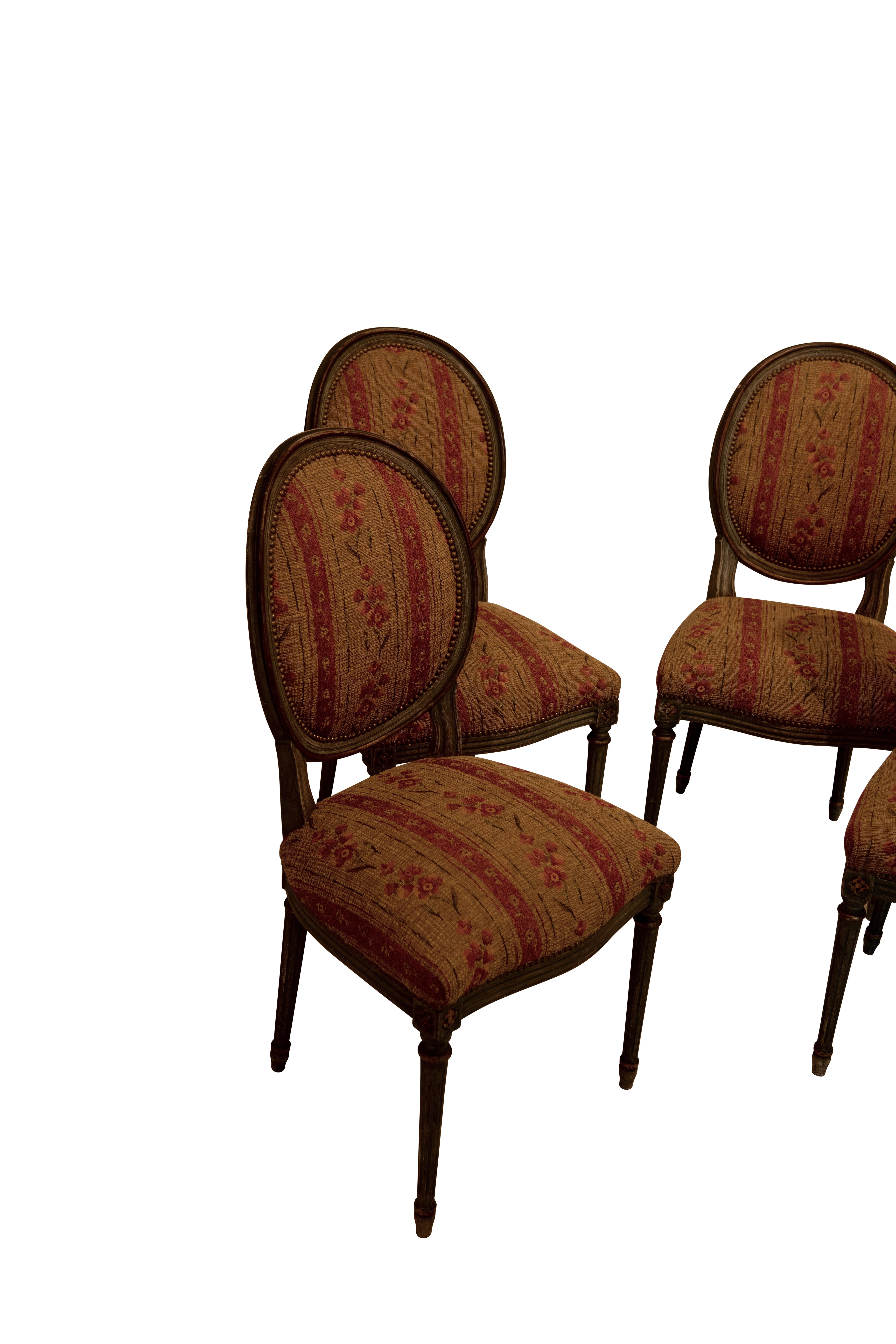 20th Century Set of Four French Louis XVI Style Side Dining Chairs