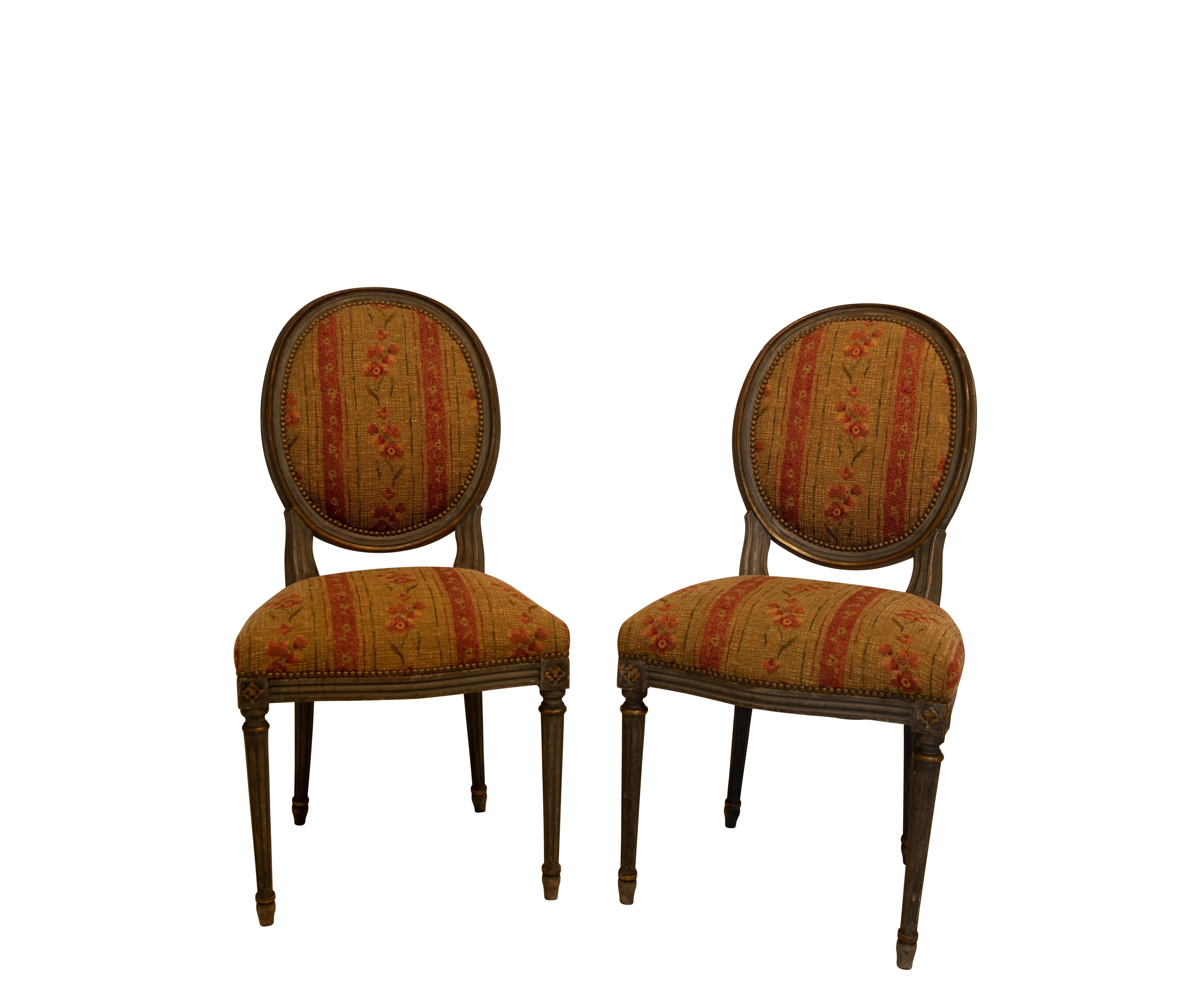Set of Four French Louis XVI Style Side Dining Chairs 1