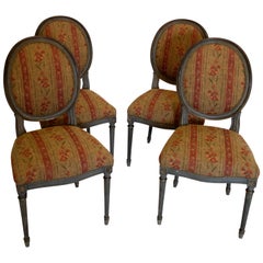 Set of Four French Louis XVI Style Side Dining Chairs