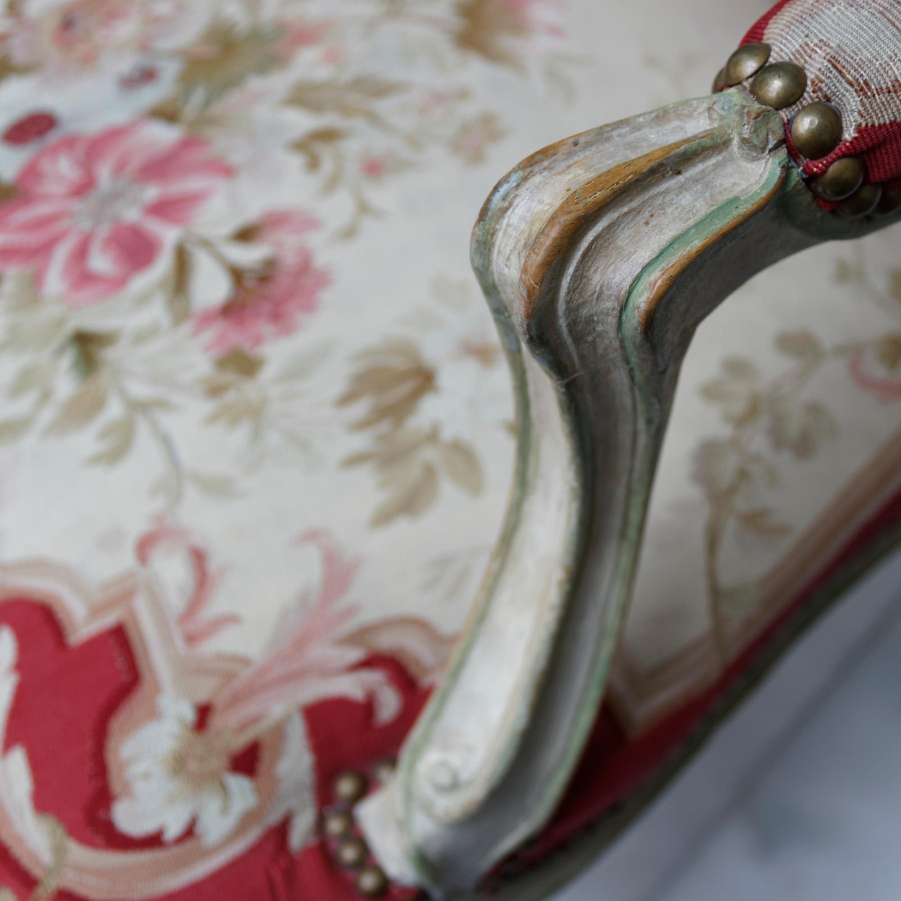 Set of Four French Mid-18th Century Rococo Louis XV Painted Fauteuils In Good Condition For Sale In Worpswede / Bremen, DE