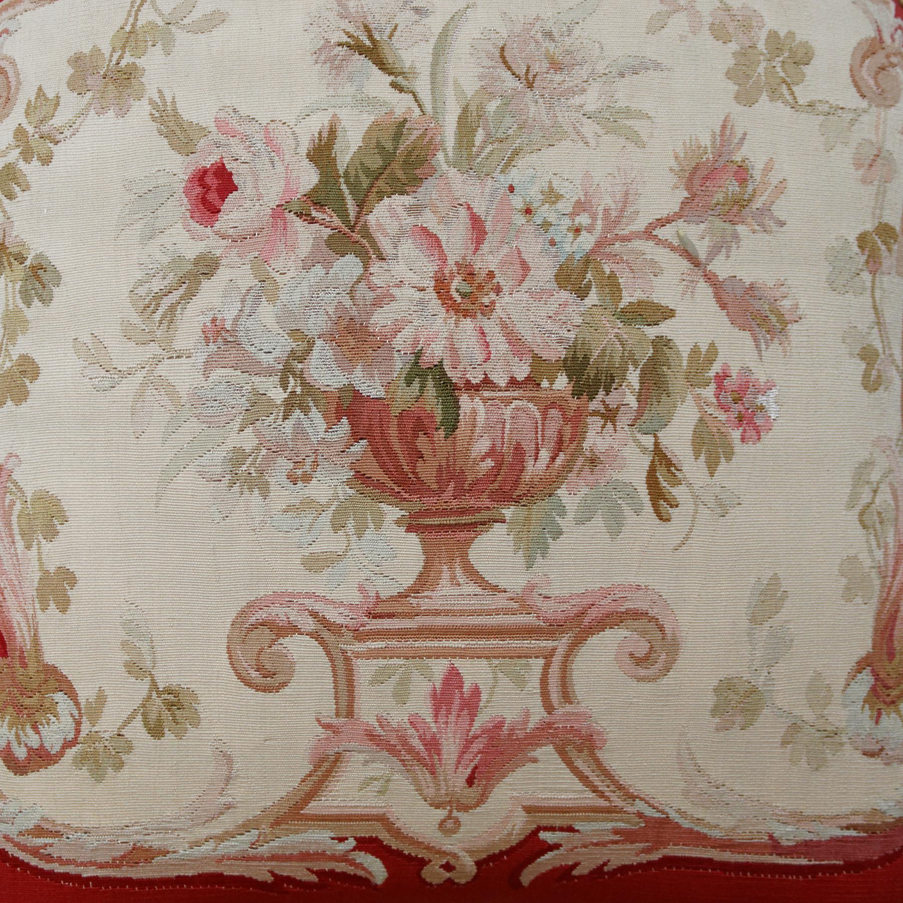 Tapestry Set of Four French Mid-18th Century Rococo Louis XV Painted Fauteuils For Sale