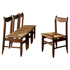 Set of Four French Mid-Century Dining Chairs by Guillerme et Chambron