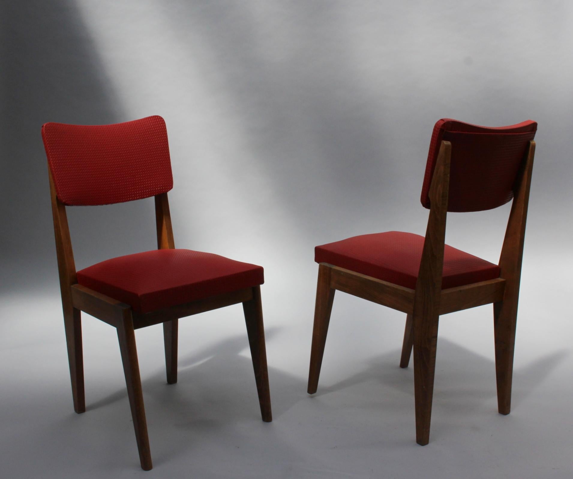 Set of Four French Midcentury Chairs In Good Condition For Sale In Long Island City, NY