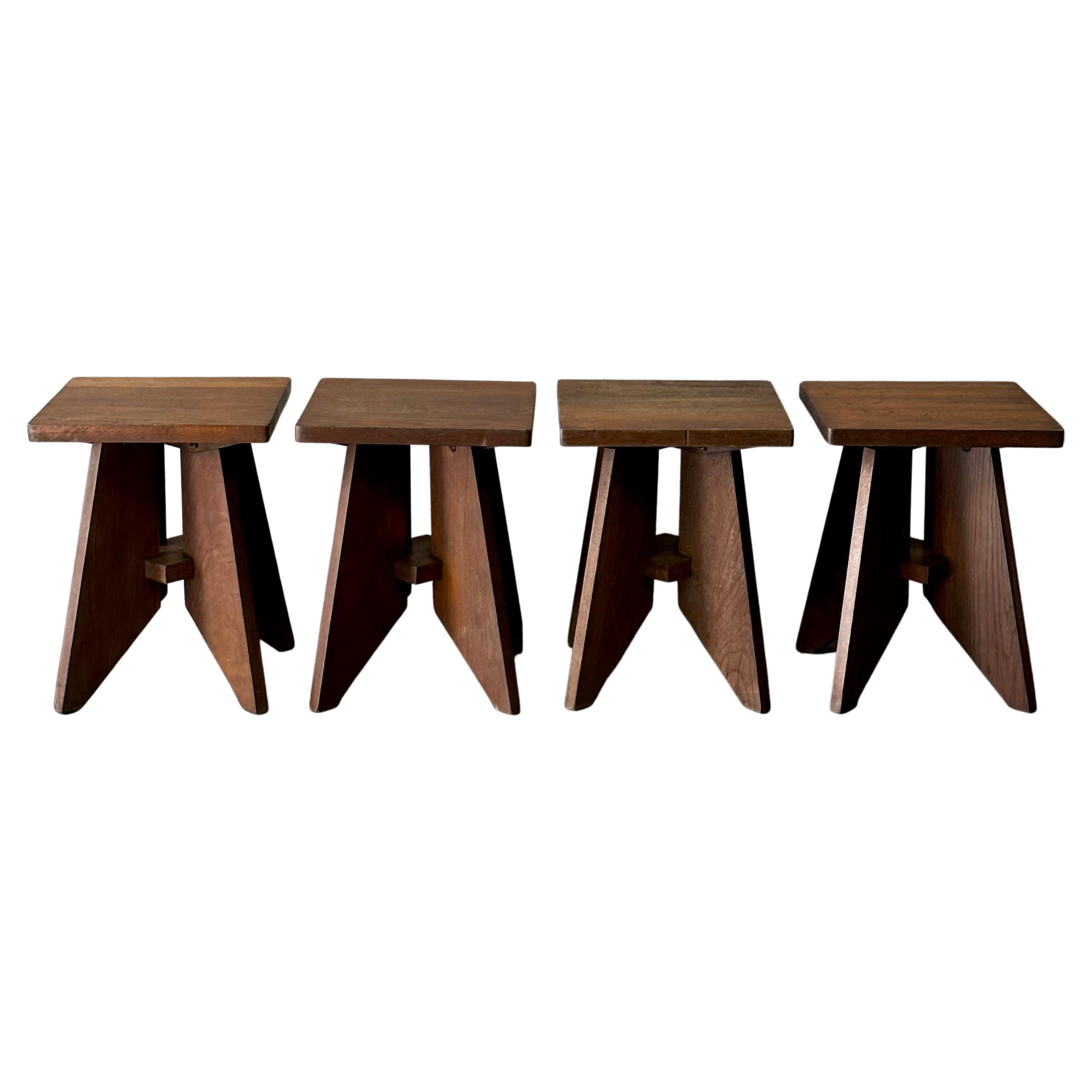 Set of Four MidCentury Stools For Sale at 1stDibs
