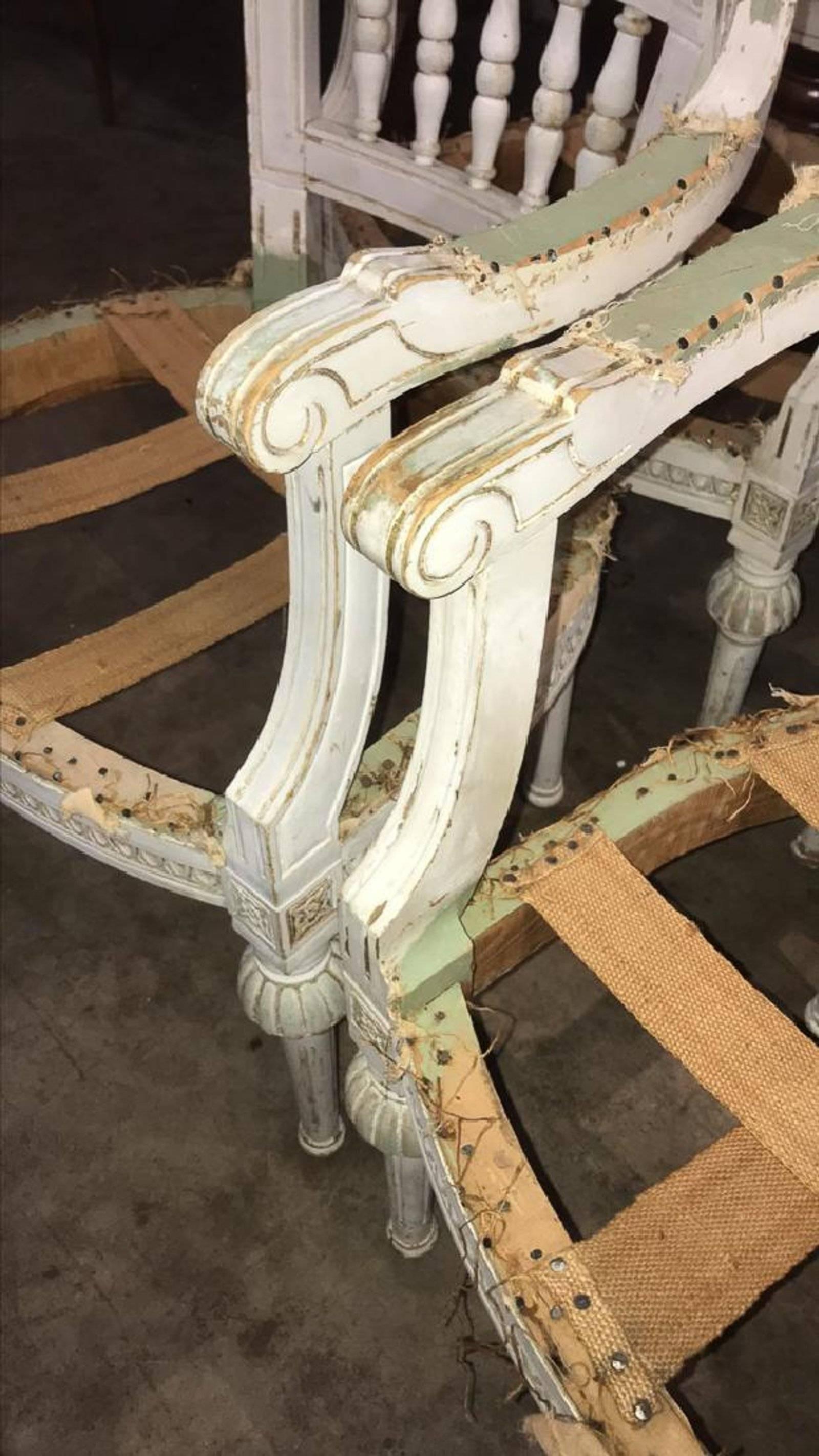 Painted Set of Four French Neoclassical Armchairs