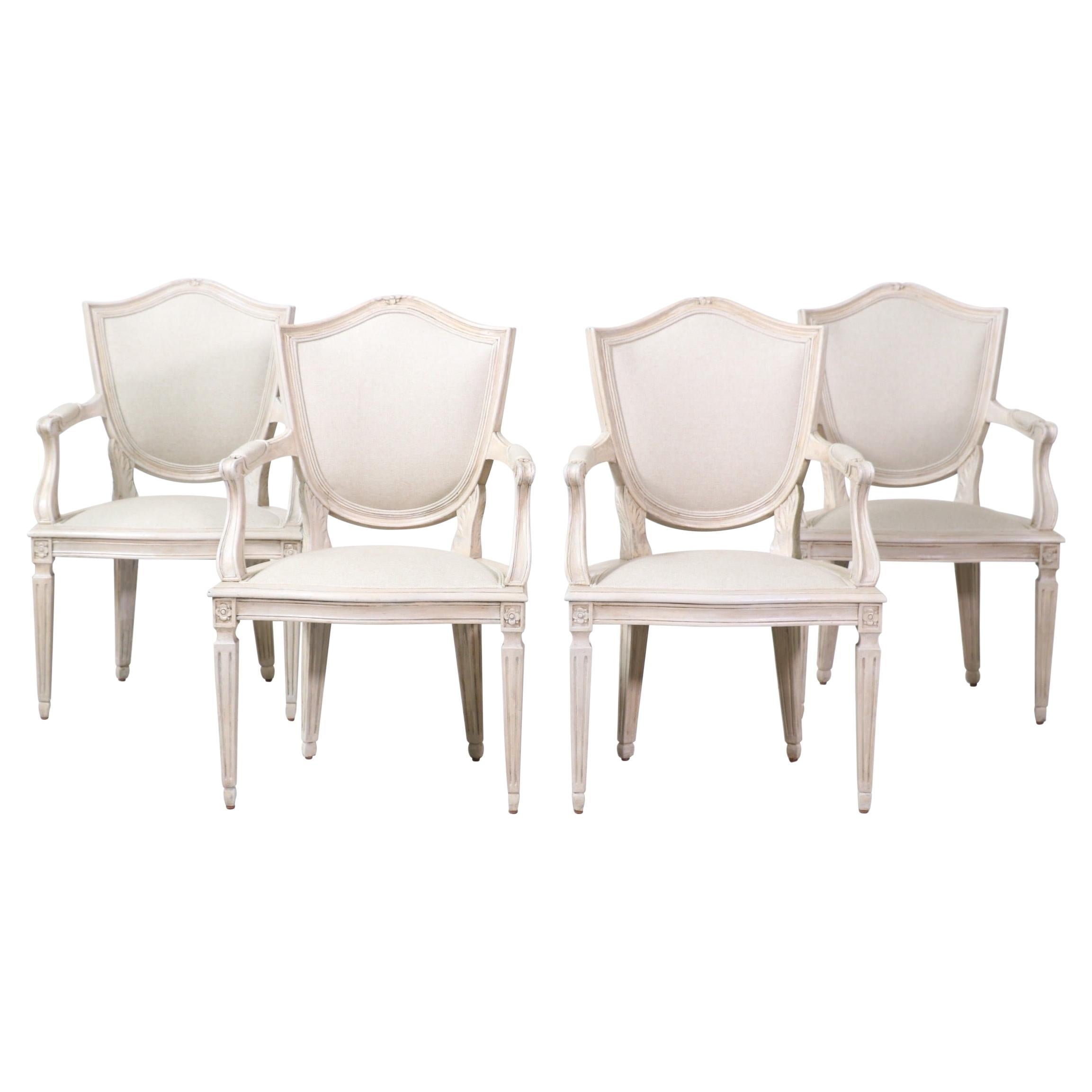 Set of Four French Neoclassical Armchairs