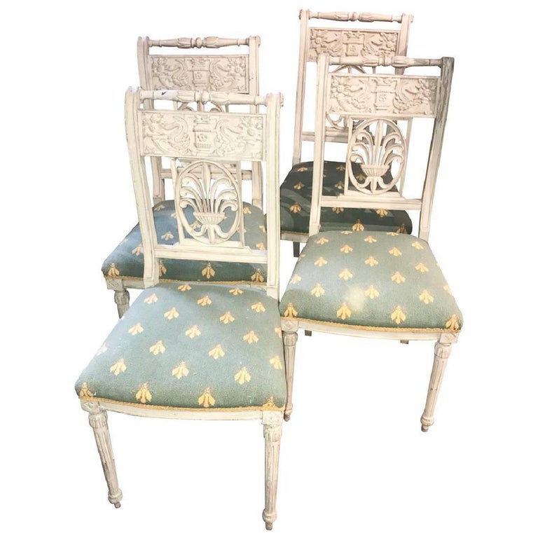 Set of Four French Neoclassical Side Chairs at 1stDibs french