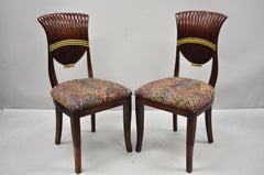 Set of Four French Neoclassical Style Mahogany Shell Fan Back Dining Room Chairs