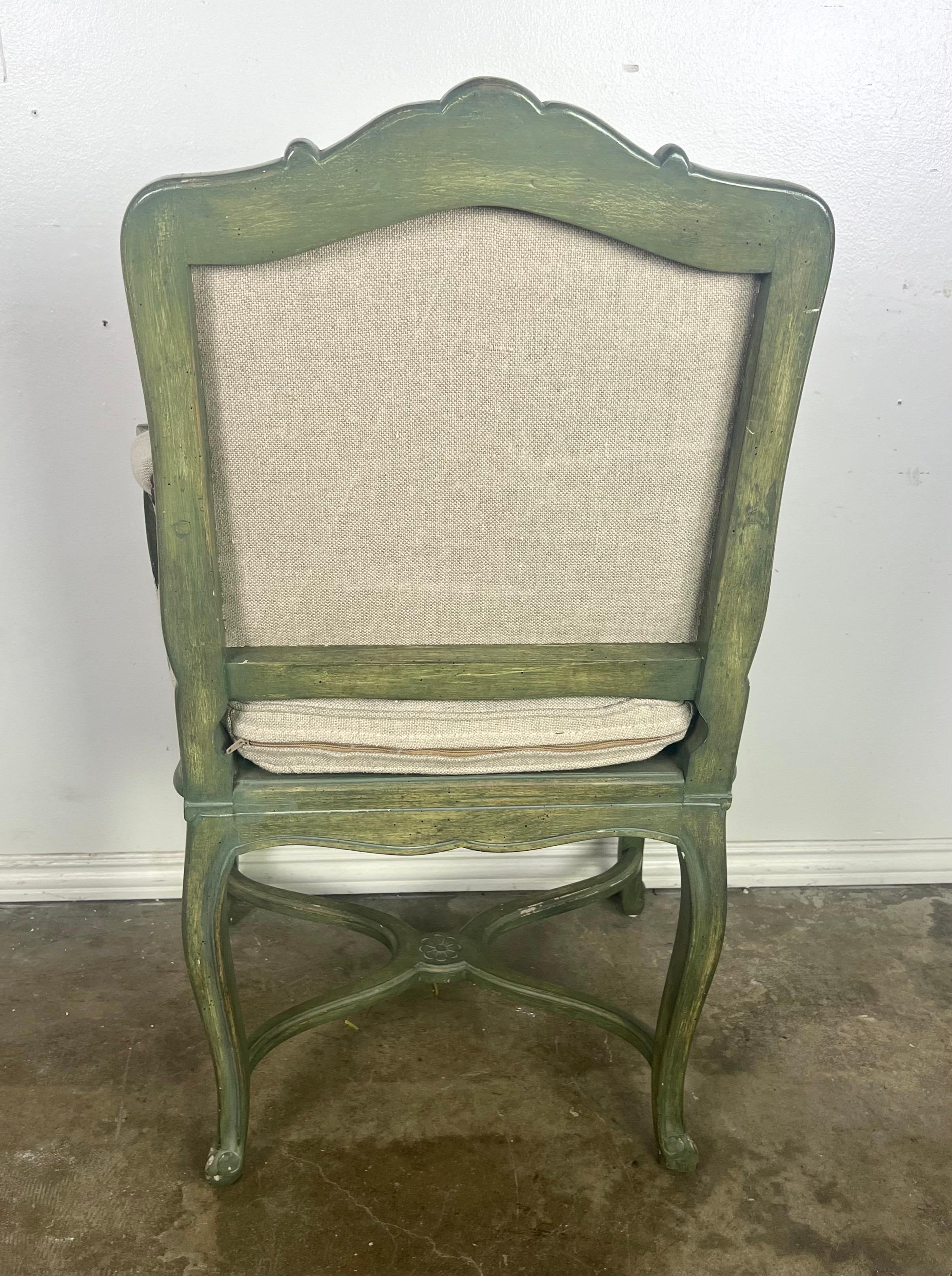 Set of Four French Painted Armchairs C. 1900's For Sale 10