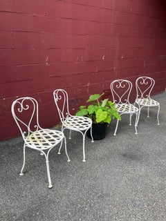 Set of Four French Painted Garden Chairs