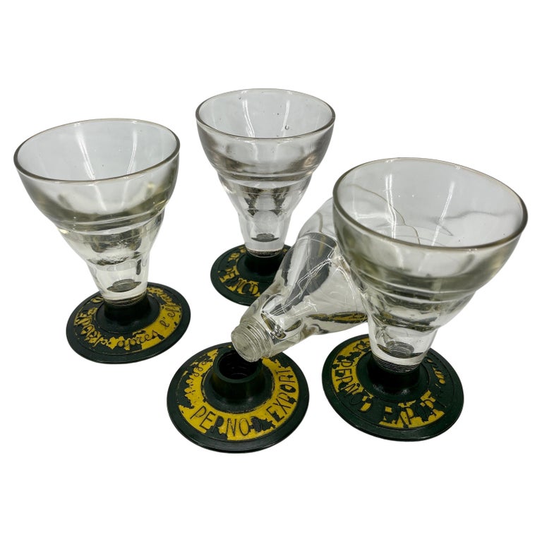 Set of Four French Pernod Glasses with Bakelite Bases, 1930's For Sale at  1stDibs