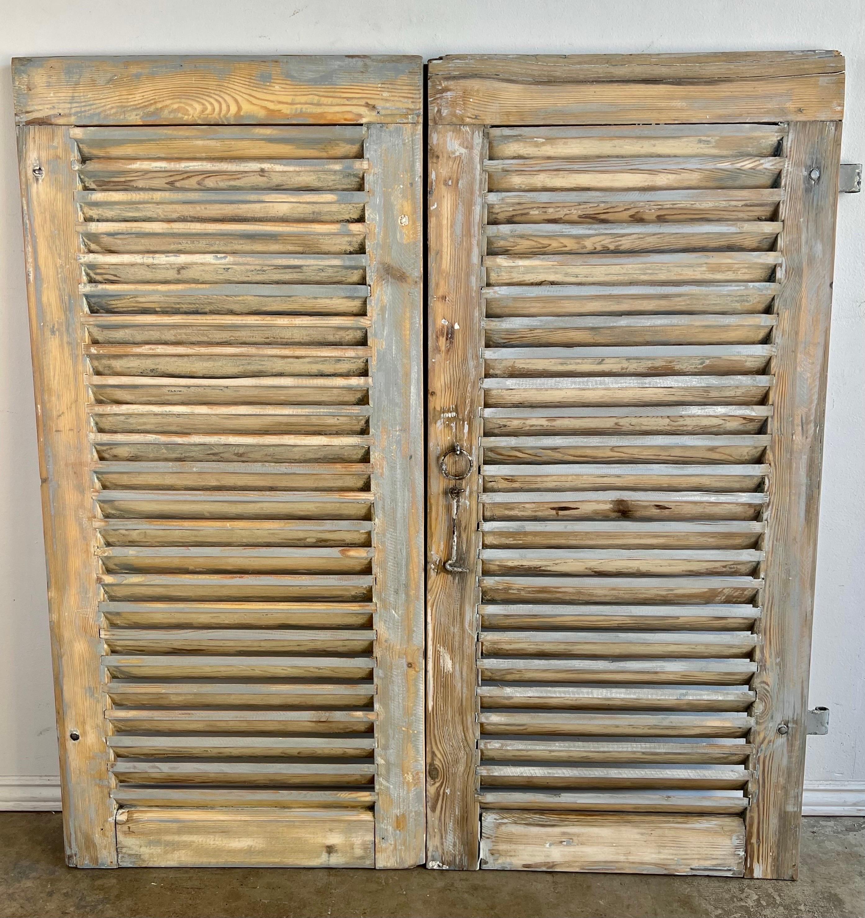 Set of Four French Provincial Painted Shutters 3