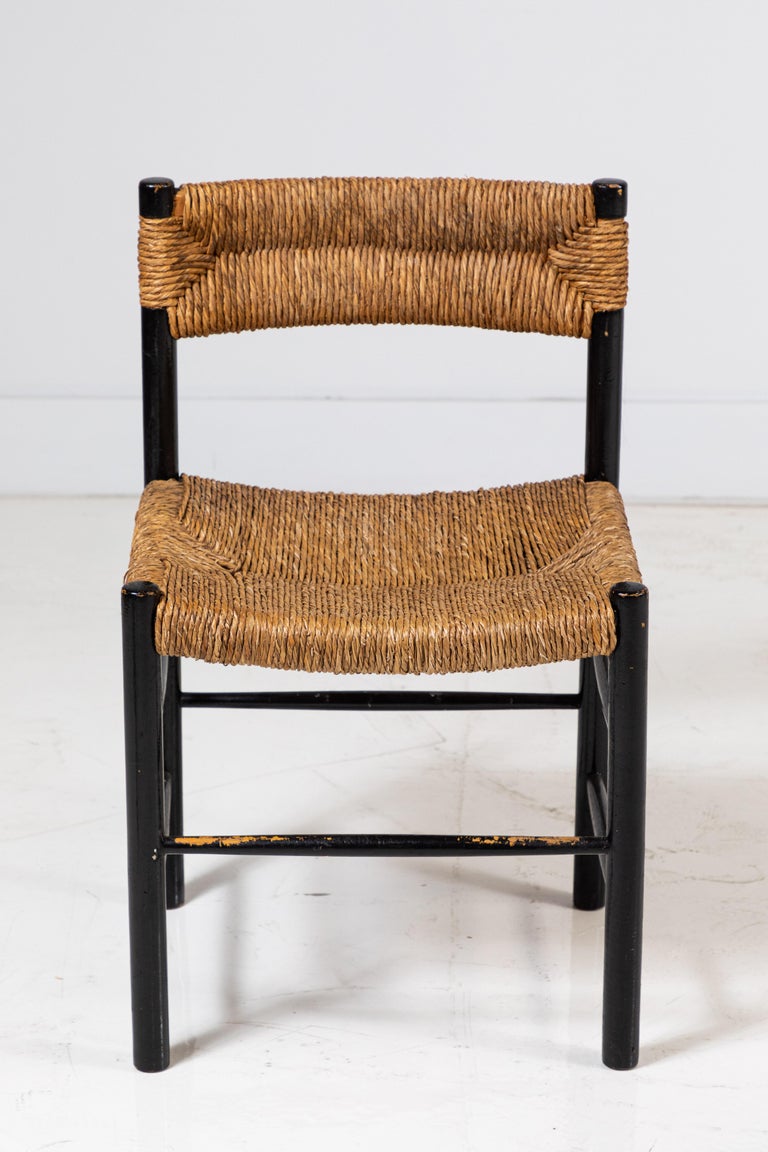 Set of Four French Rush Seat and Back Dining Chairs at 1stDibs