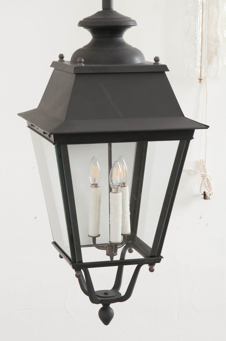 Set of Four French Vintage Large Metal Lanterns at 1stDibs vintage