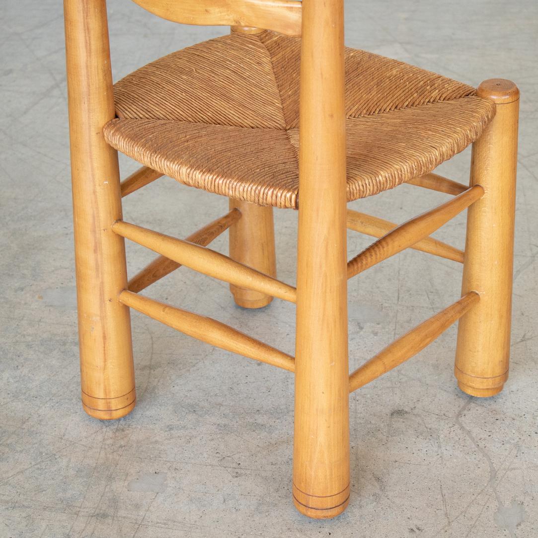 French Wood and Woven Chairs by Charles Dudouyt, Set of 4 8
