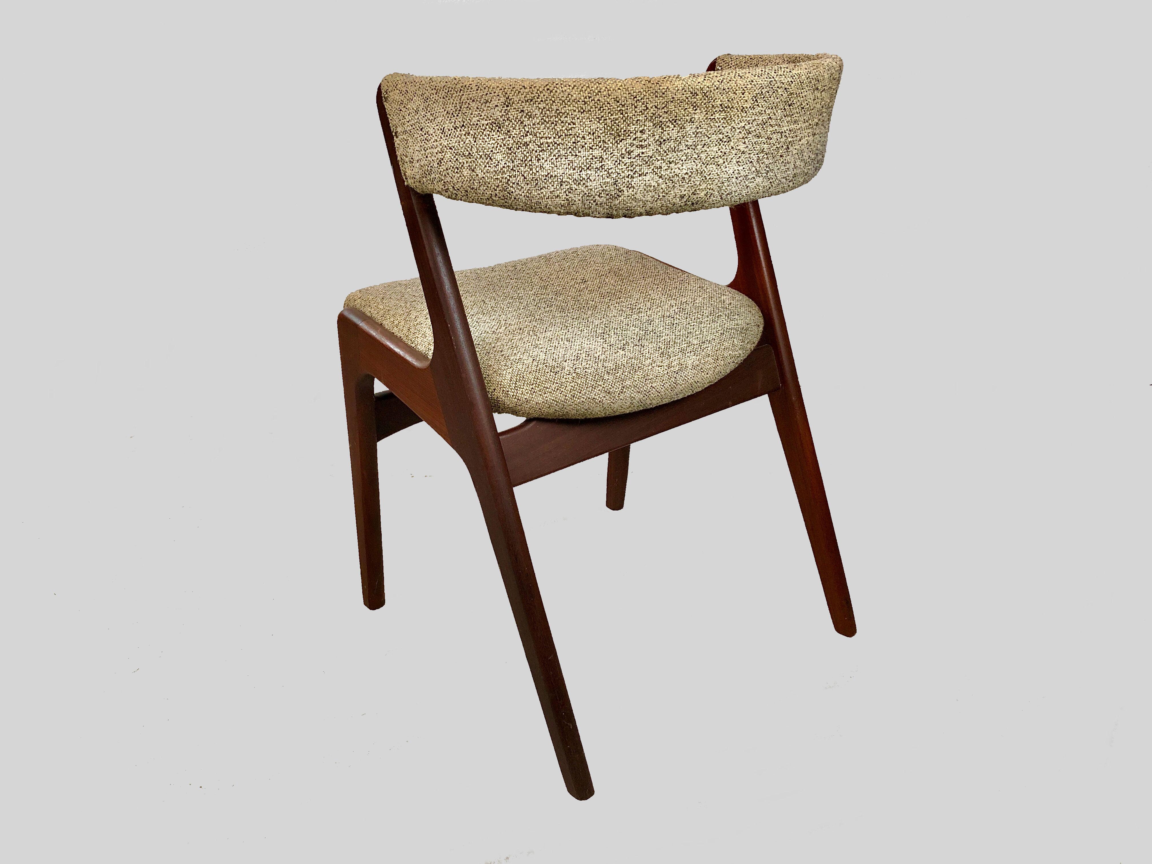Mid-20th Century Four Restored Kai Kristiansen Teak Dining Chairs Custom Reupholstery Included For Sale