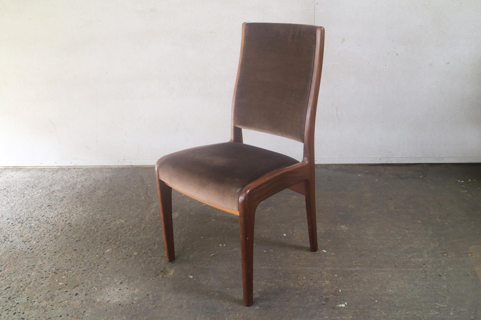 British Set of Four G Plan 1970s Midcentury Dining Chairs For Sale