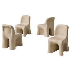 Juego de cuatro sillas de exterior sin brazos Gaetano Pesce "Dalila" beige para Cassina