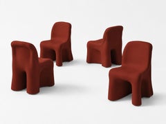 Set of Four Gaetano Pesce ‘Dalila’ Red Armless Outdoor Chairs for Cassina