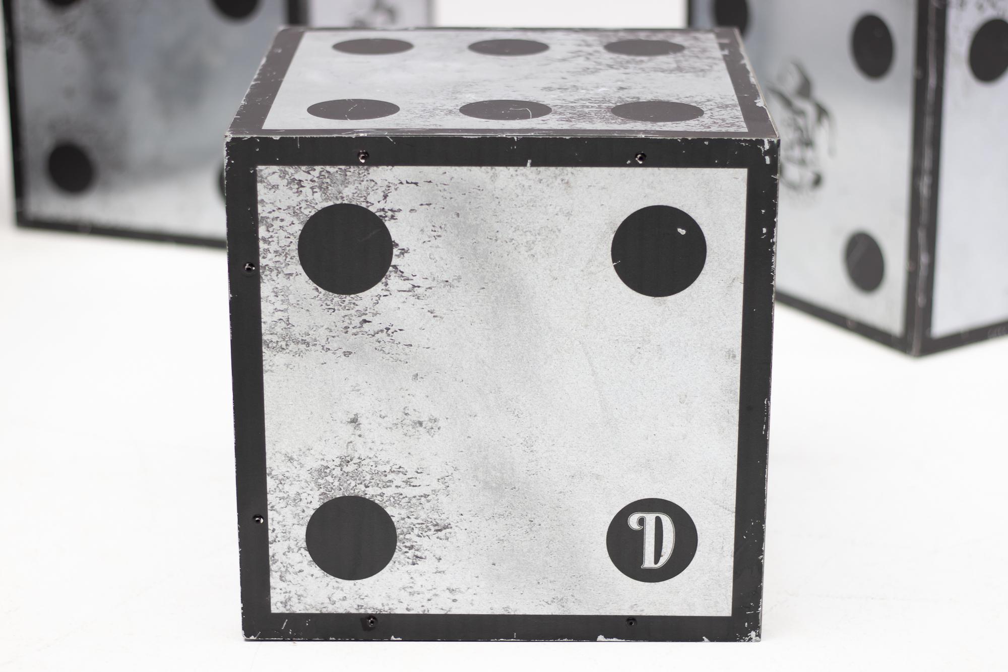 Dutch Set of Four Galvanized Steel Display Cubes — Amsterdam Diesel Flagship Store For Sale