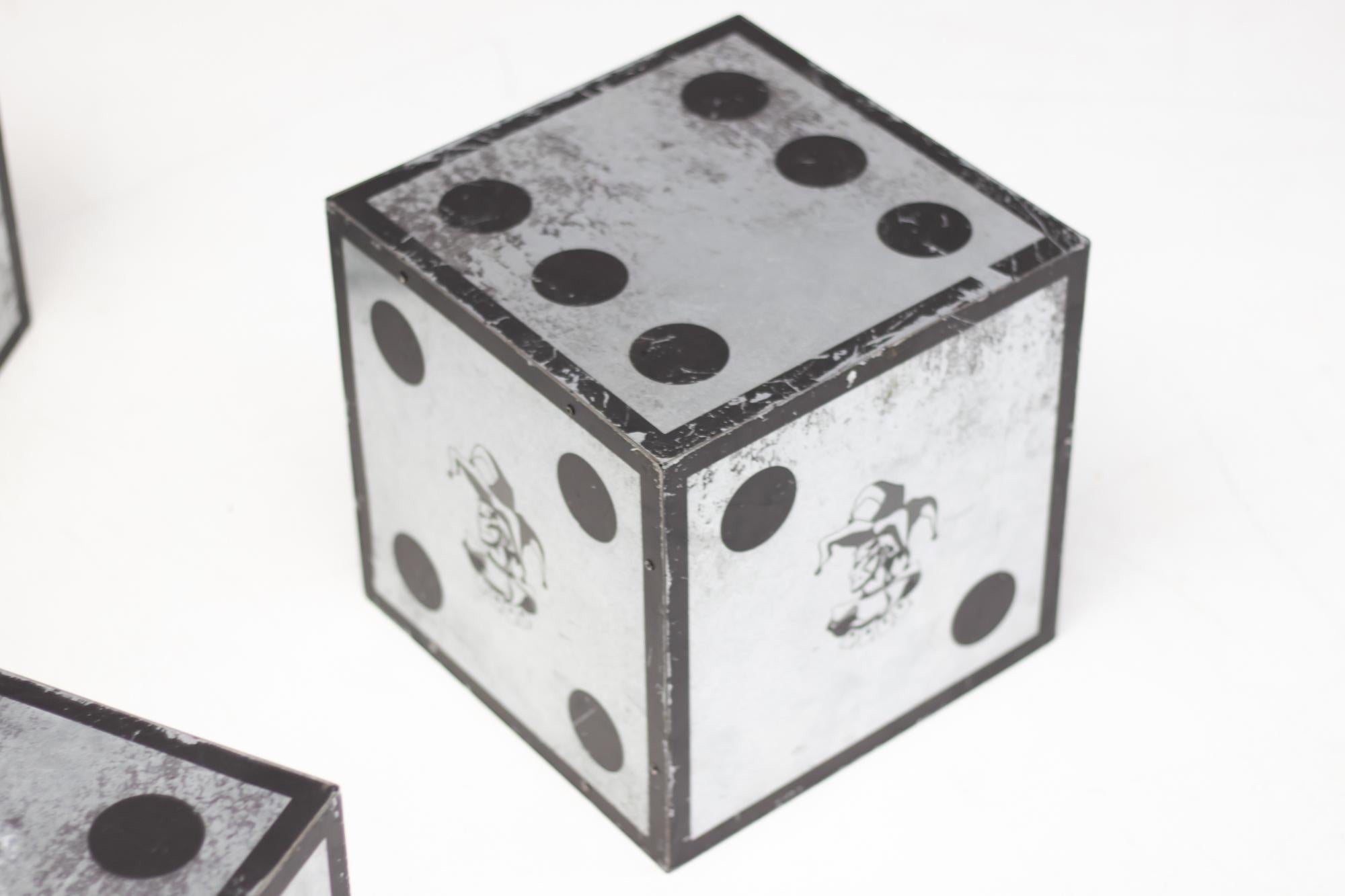 Contemporary Set of Four Galvanized Steel Display Cubes — Amsterdam Diesel Flagship Store For Sale