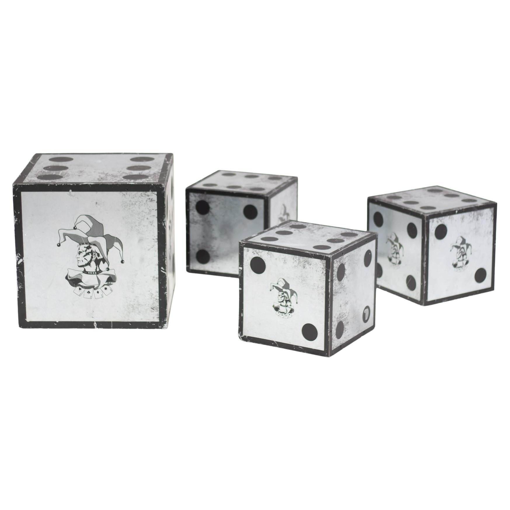 Set of Four Galvanized Steel Display Cubes — Amsterdam Diesel Flagship Store For Sale