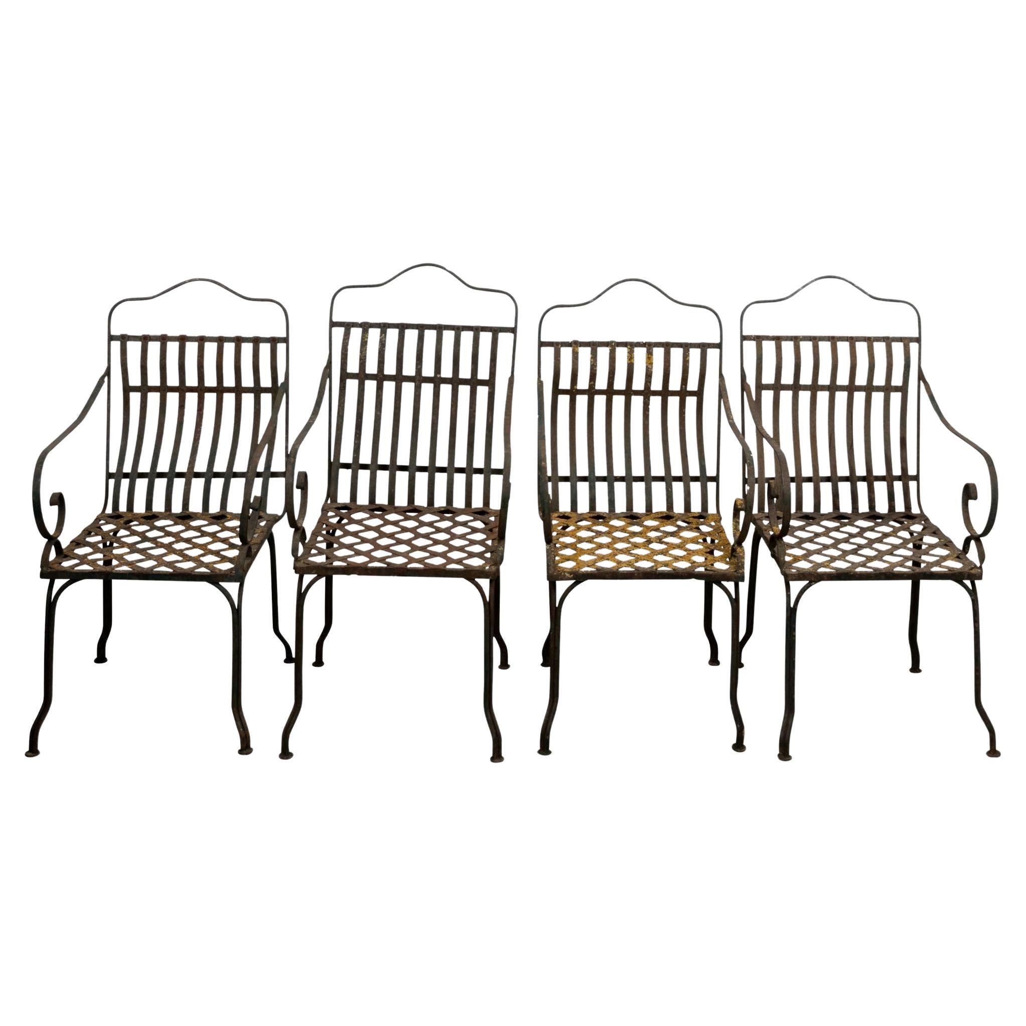 Set of Four Garden Chairs For Sale