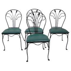 Set of Four Garden Patio Dining Chairs Attributed to Salterini