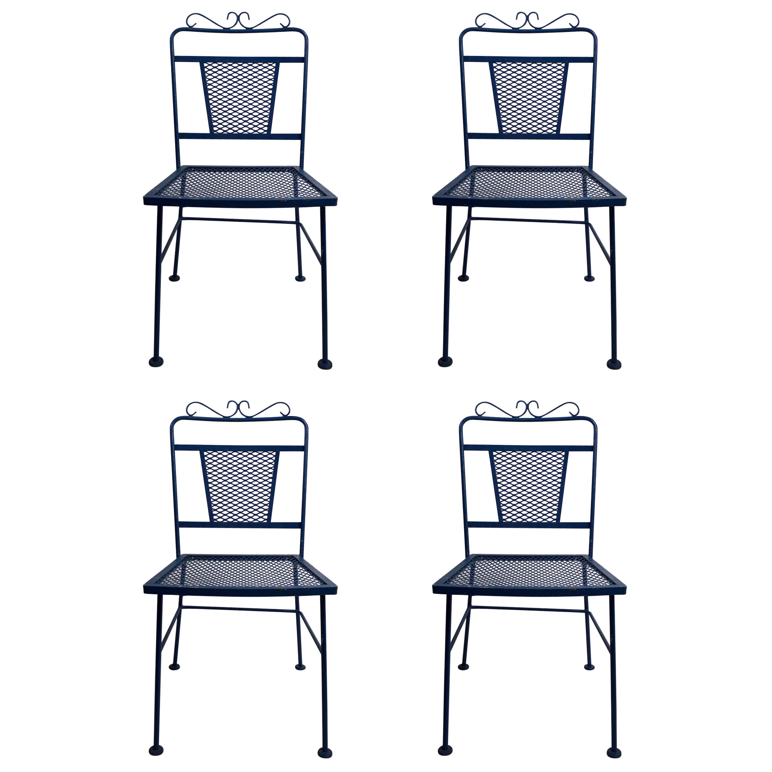 Set of Four Garden Patio Dining Chairs by Woodard