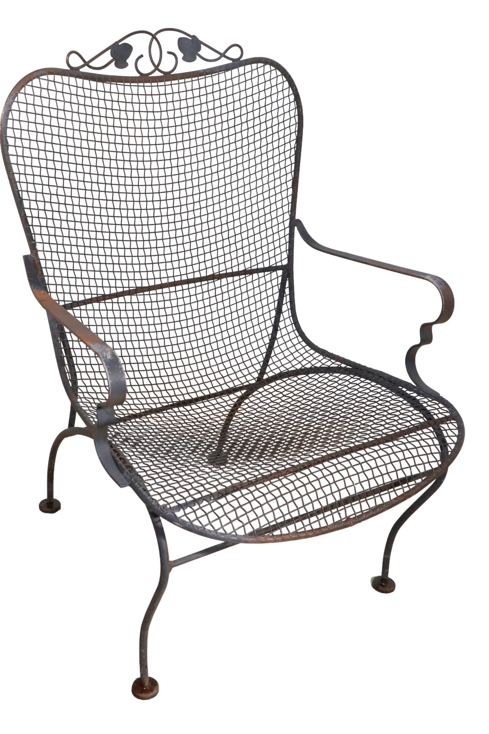 Ensemble de quatre chaises de jardin, de patio et de jardin par Woodard en vente 12