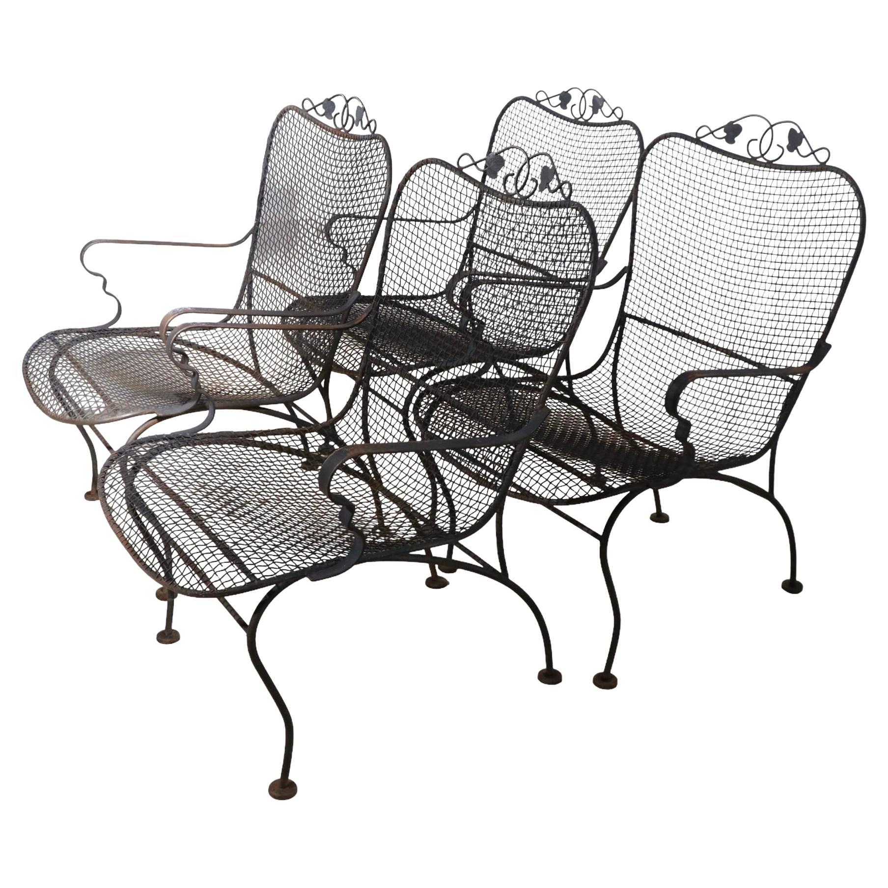 Set of Four Garden, Patio, Poolside Chairs by Woodard
