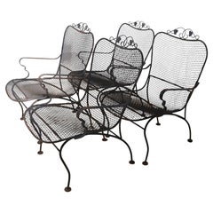 Retro Set of Four Garden, Patio, Poolside Chairs by Woodard