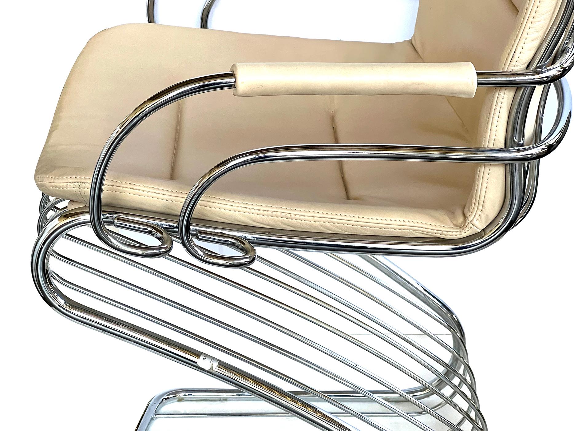 Italian Set of Four Gastone Rinaldi for Rima Tubular Chrome Cantilever Arm Chairs For Sale