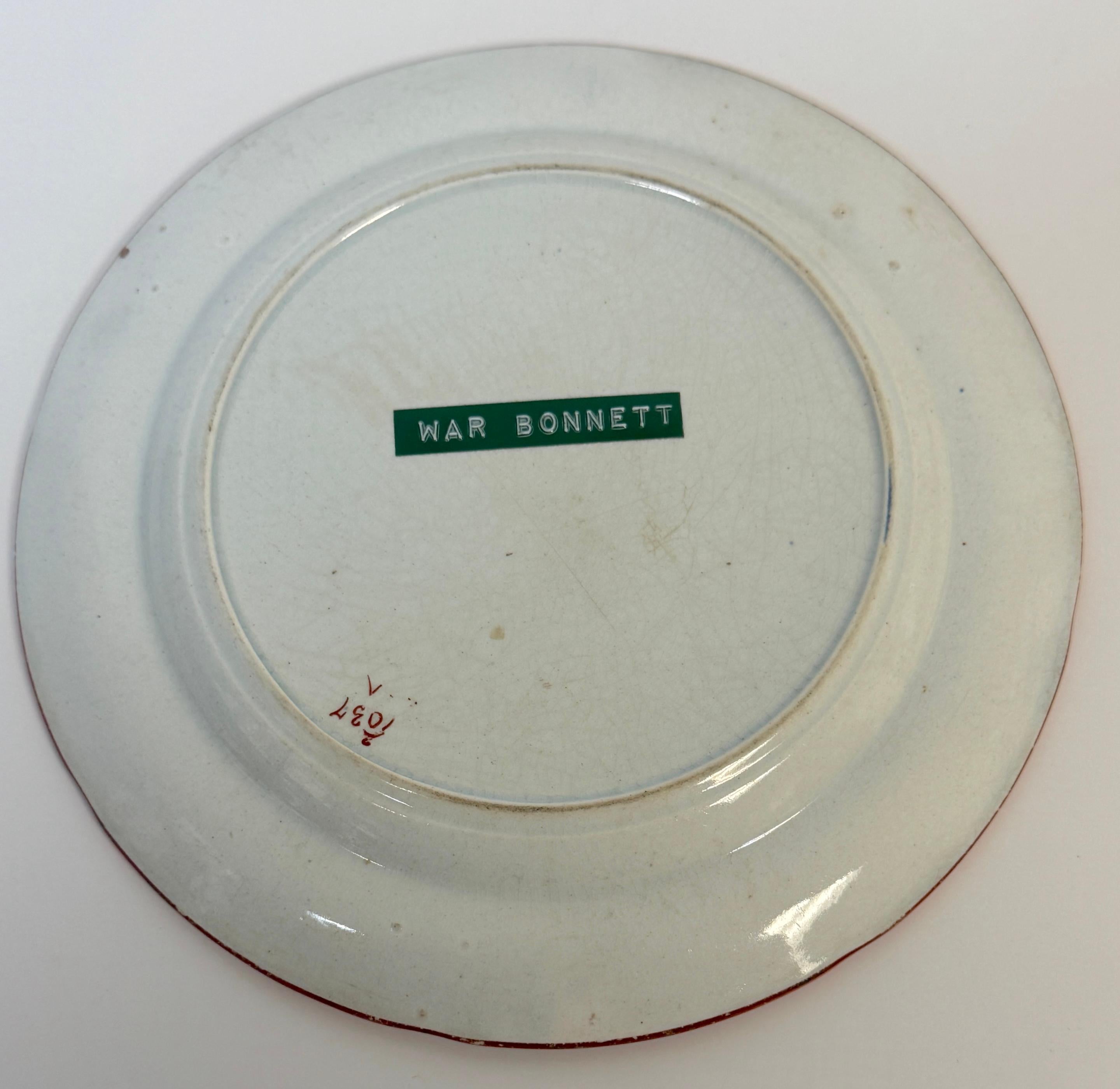 Juego de cuatro holandeses llamativos  Placas patrón 'War Bonnet Pintado a mano en venta